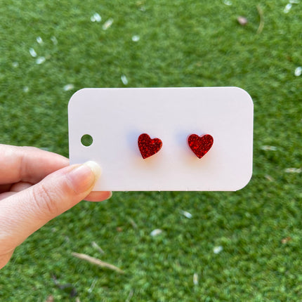 Hearts Glitter Earring Studs