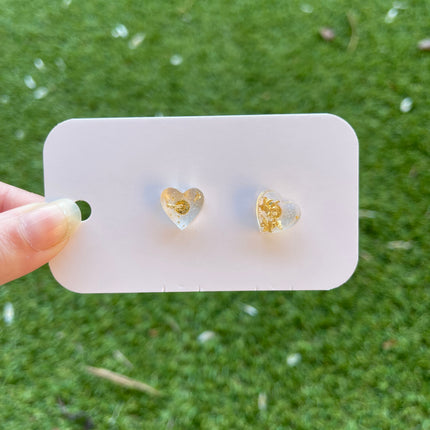 Hearts Glitter Earring Studs