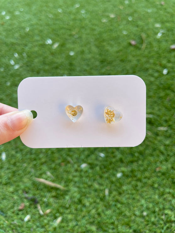 Hearts Glitter Earring Studs