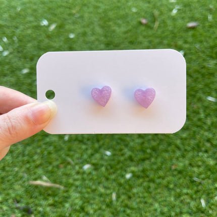 Hearts Glitter Earring Studs