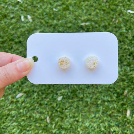 1.3cm Circle Glitter Earring Studs