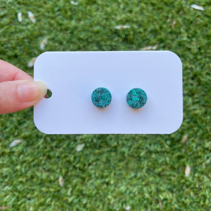 1.3cm Circle Glitter Earring Studs