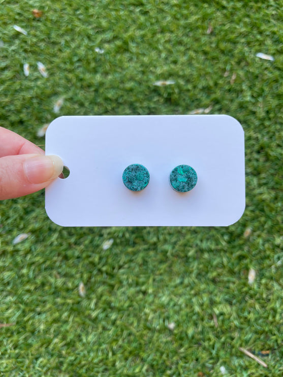 1.3cm Circle Glitter Earring Studs