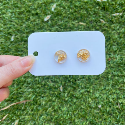1.5cm Dome Glitter Earring Studs