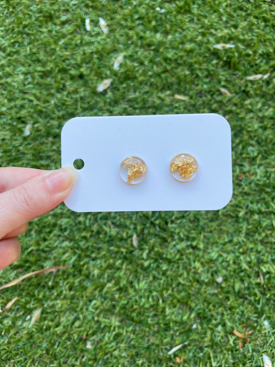1.5cm Dome Glitter Earring Studs