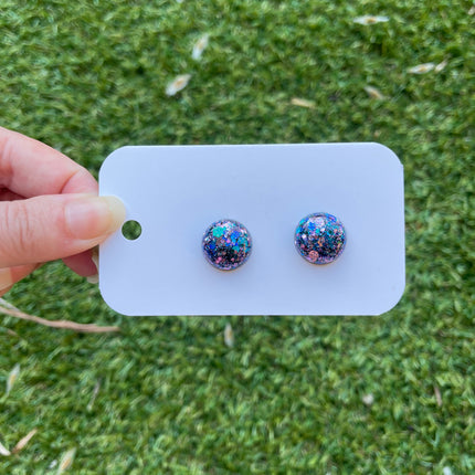 1.5cm Dome Glitter Earring Studs