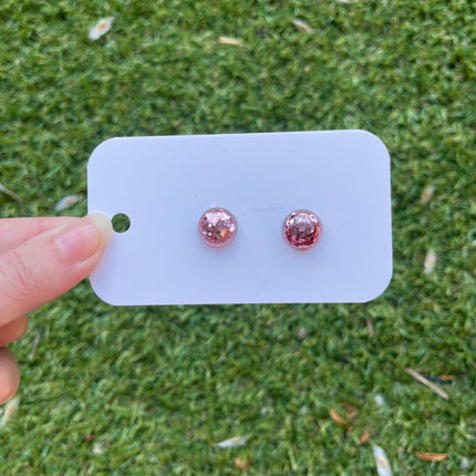 1.3cm Dome Glitter Earring Studs