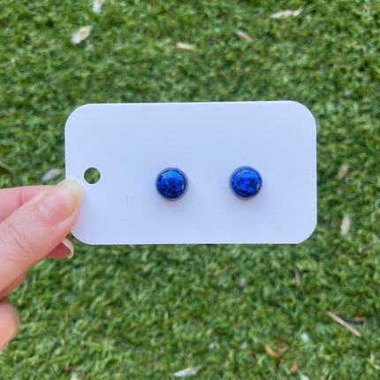 1.3cm Dome Glitter Earring Studs