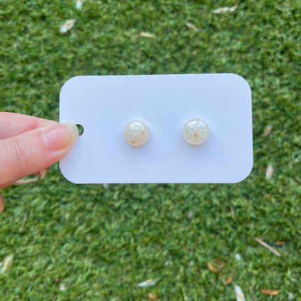 1.3cm Dome Glitter Earring Studs