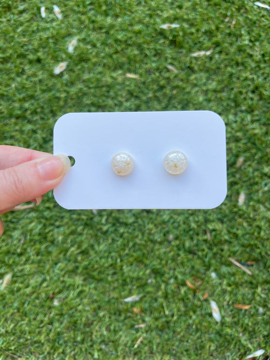 1.3cm Dome Glitter Earring Studs