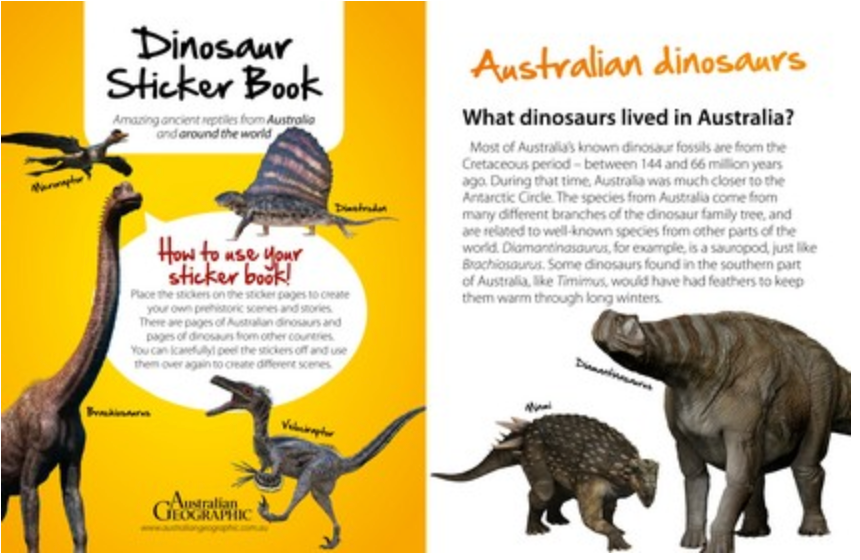 Dinosaur Sticker Book By: Australian Geographic