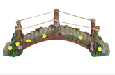 Fairy Garden Bridge with Rope & Flowers 20cm