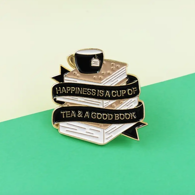 'Happiness Is A Cup Of Tea & A Good Book' Pin