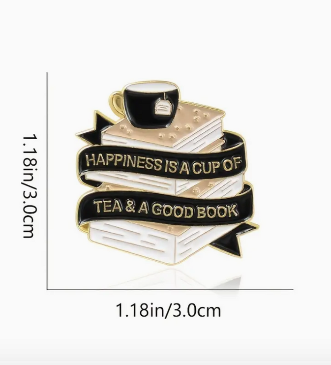 'Happiness Is A Cup Of Tea & A Good Book' Pin