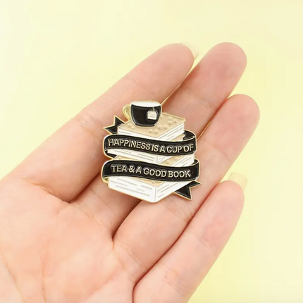 'Happiness Is A Cup Of Tea & A Good Book' Pin