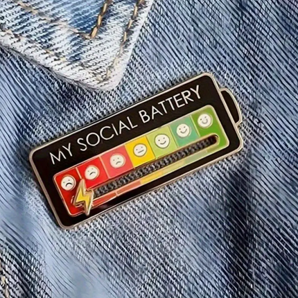 My Social Battery Pin- Black