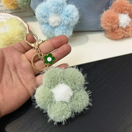 Cherry Blossum Fluffy Keyring