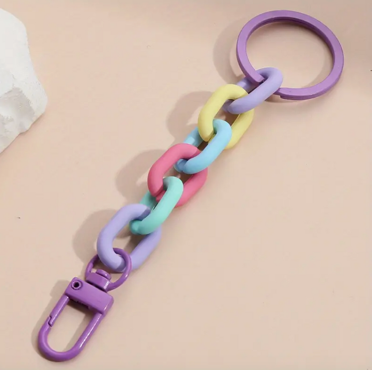 Pastel Coloured Chain Link Keyring