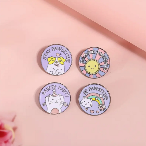 'Pawsitive' Pastel Pin