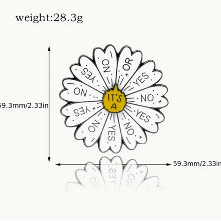 Daisy 'Yes/No" Spinner Pin
