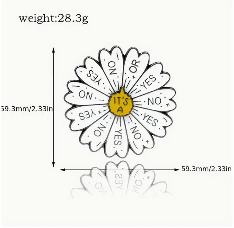 Daisy 'Yes/No" Spinner Pin