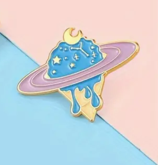 'Planet Inspired Ice-Cream Cone' Pin