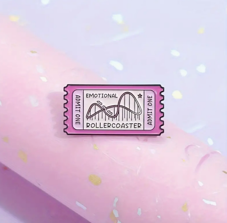 'Emotional Rollercoaster' Ticket Pin