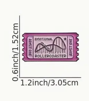 'Emotional Rollercoaster' Ticket Pin