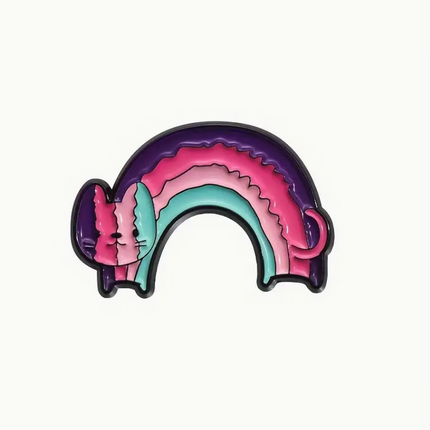 Cat Rainbow Shaped Pin