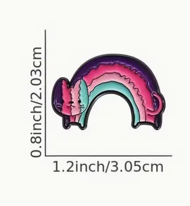 Cat Rainbow Shaped Pin