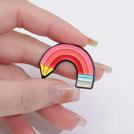 Pencil Rainbow Shaped Pin