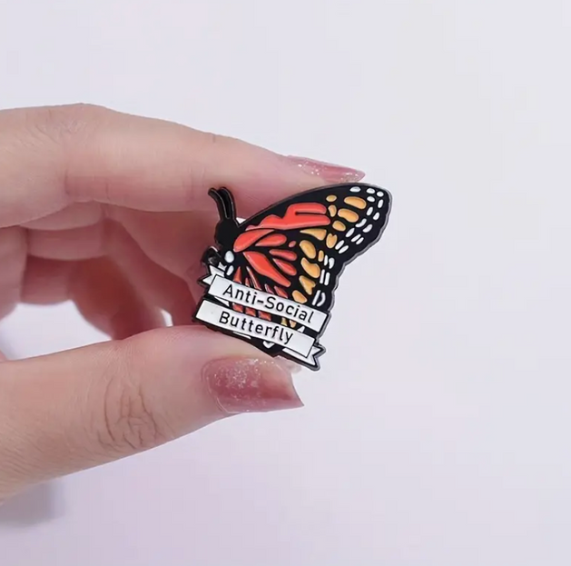 'Anti-Social Butterfly' Pin