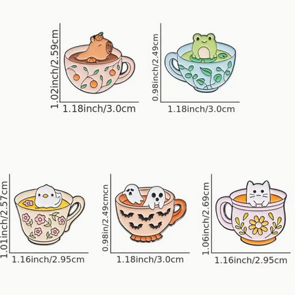 'Animal Coffee Cup' Pin