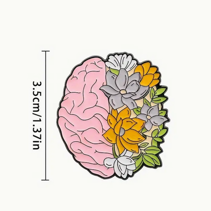 'Floral Brain' Pin