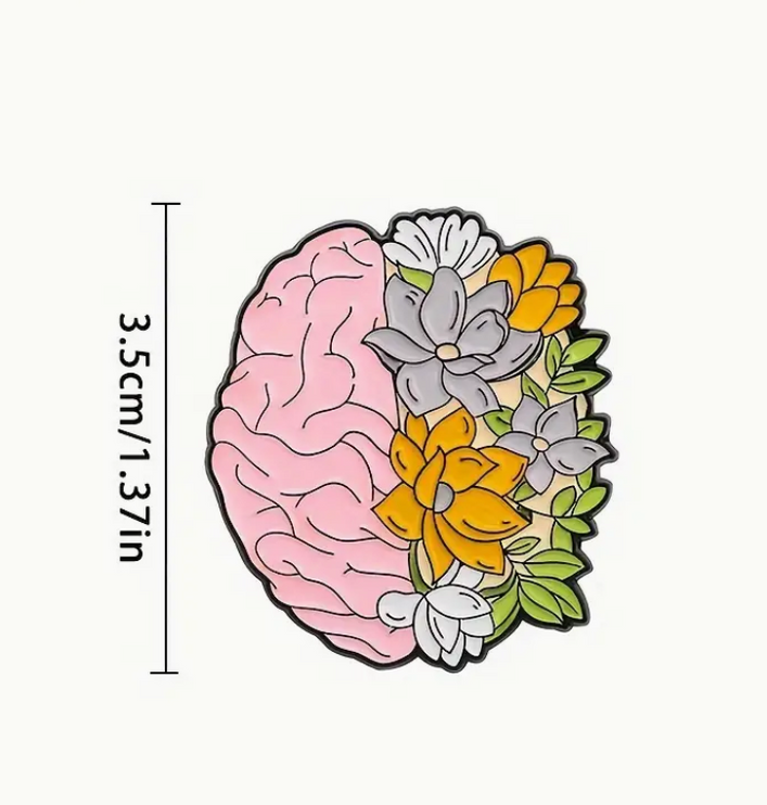 'Floral Brain' Pin