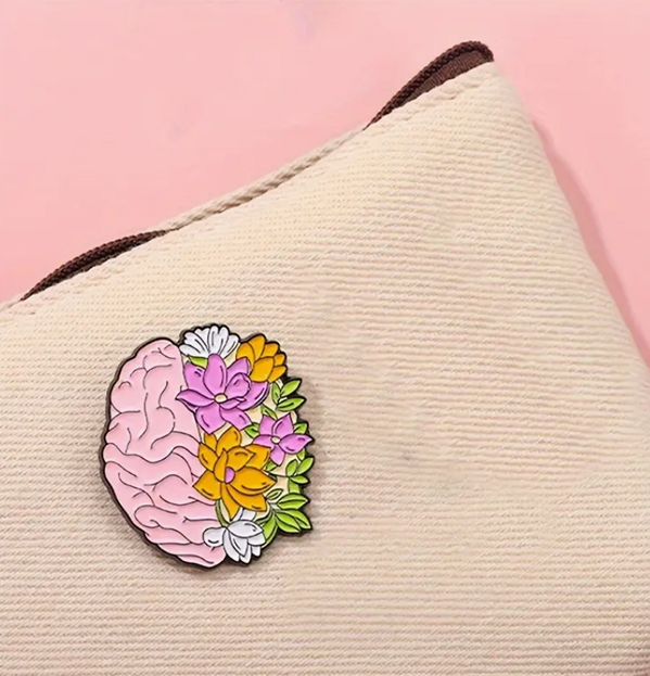 'Floral Brain' Pin