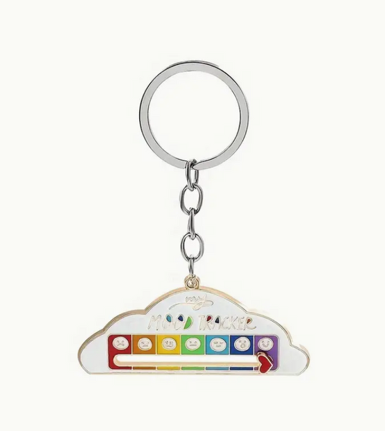 Cloud Mood Tracker Keyring (Movable)