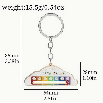 Cloud Mood Tracker Keyring (Movable)