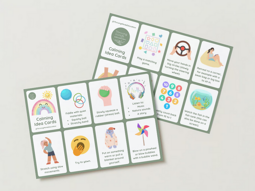 Calming Idea Cards and Poster- Digital Download