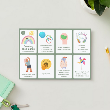 Calming Idea Cards and Poster- Digital Download