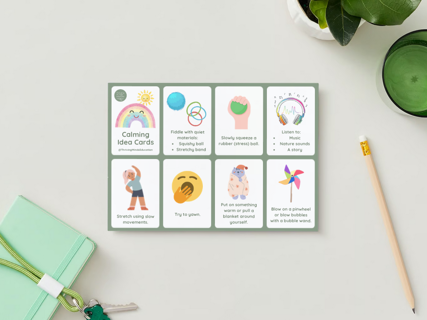 Calming Idea Cards and Poster- Digital Download