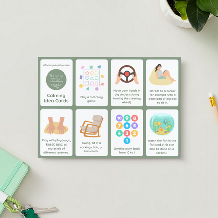 Calming Idea Cards and Poster- Digital Download