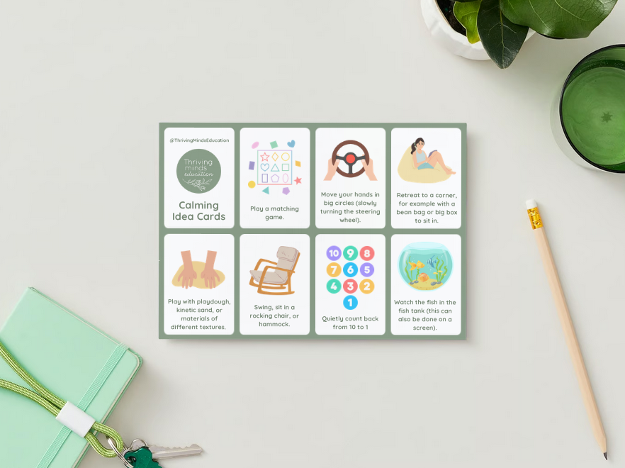 Calming Idea Cards and Poster- Digital Download