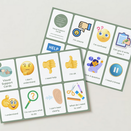 Student Visual Support Cards- Digital Download