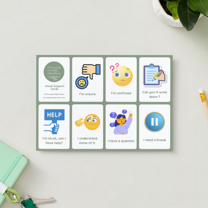 Student Visual Support Cards- Digital Download