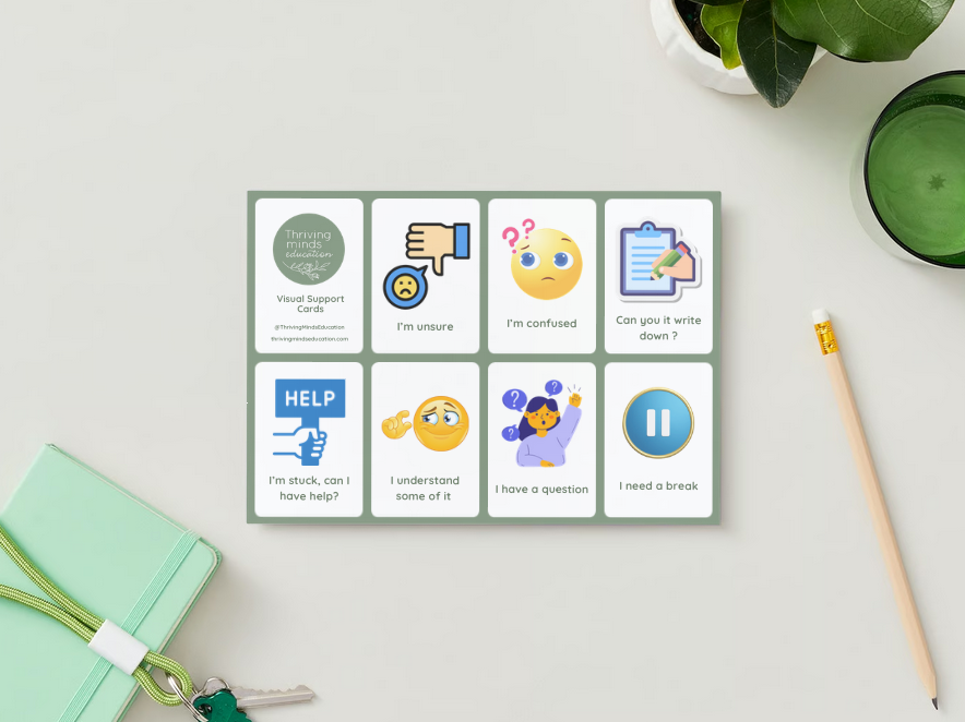 Student Visual Support Cards- Digital Download