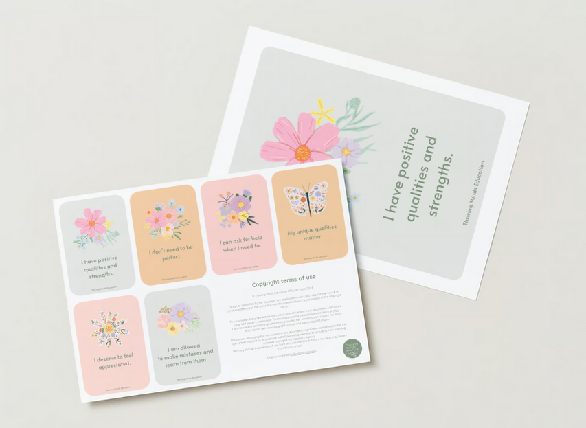 6 Affirmation Statement Cards and Posters- Digital Download