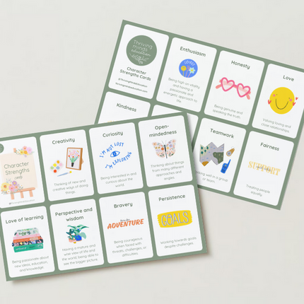 Character Strengths and Virtues Cards- Digital Download