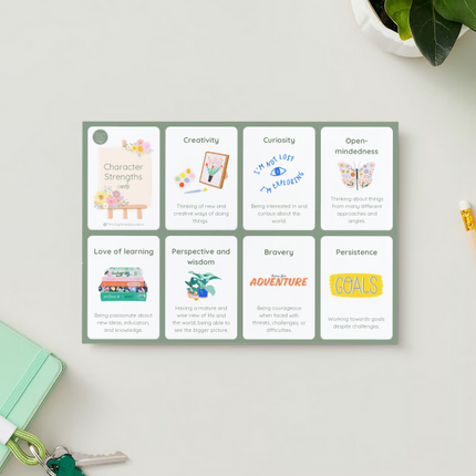 Character Strengths and Virtues Cards- Digital Download