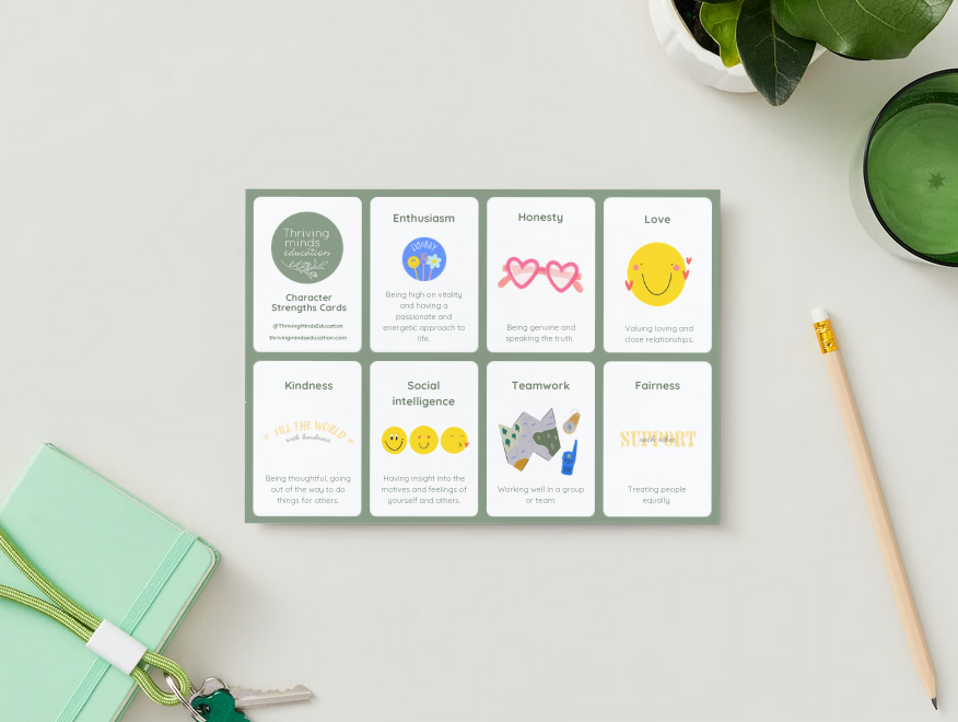 Character Strengths and Virtues Cards- Digital Download